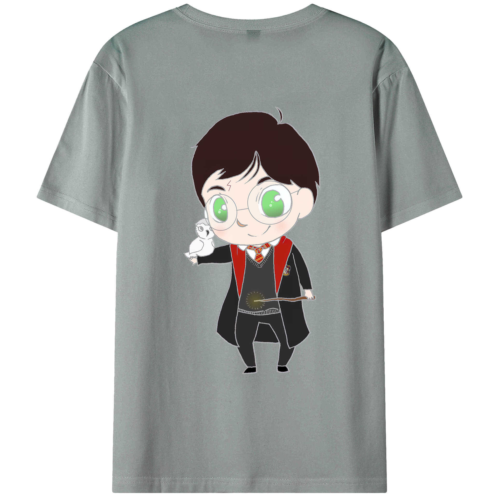 （画像用） Harry Potter ハリー・ポッターシリーズ 綿100％ メンズ半袖Tシャツ（バックプリント） 通気性